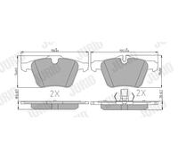 JURID 573346J Kit pastiglie freno, Freno a disco per JAGUAR