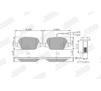 JURID 573400J Kit pastiglie freno, Freno a disco per ABARTH,CITROËN,FIAT