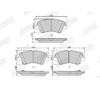 JURID 573406J Kit pastiglie freno, Freno a disco per HYUNDAI,KIA