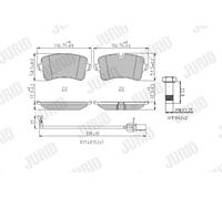 JURID 573428J Kit pastiglie freno, Freno a disco per AUDI,PORSCHE