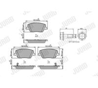 JURID 573626J Kit pastiglie freno, Freno a disco per FIAT