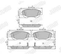 JURID 573631J Kit pastiglie freno, Freno a disco per TOYOTA