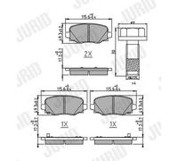 JURID 573693J Kit pastiglie freni