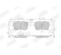 JURID 573822J Kit pastiglie freno, Freno a disco per JAGUAR,LAND ROVER