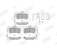 JURID 573830J Kit pastiglie freno, Freno a disco per HYUNDAI,KIA