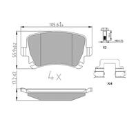 JURID 573846J Kit pastiglie freno, Freno a disco per BENTLEY,SEAT,SKODA,VW
