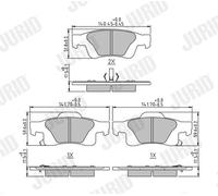 JURID 573860J Kit pastiglie freno, Freno a disco per JEEP
