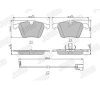 JURID 573972J Kit pastiglie freno, Freno a disco per VOLVO