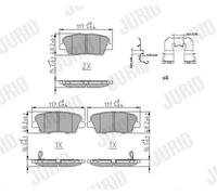 JURID 573974J Kit pastiglie freno, Freno a disco per HYUNDAI,KIA