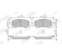 JURID 574044J Kit pastiglie freno, Freno a disco per SUBARU
