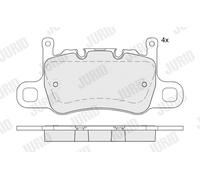 JURID 574103J Kit pastiglie freno, Freno a disco per PORSCHE
