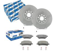 JURID Dischi Freno + Pastiglie Posteriore Adatto per VW Golf 5 6 R 3,2 Audi A3