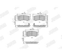 JURID Kit pastiglie freni Posteriore per HYUNDAI SANTA FÉ II (CM) H-1 Cargo (TQ)