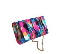 JURLEA pochette da donna in seta da sposa borsa da pranzo a catena lunga a tracolla per cena festa shopping (MH2, Colorato-MH2)