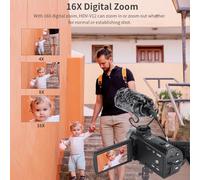 Juroupi 1080P Full HD 16X Zoom Digitale Videocamera con Registrazione Videocamera Portatile con Schermo LCD Ruotabile da 3,0 Pollici Telecomando Supporto Massimo 30 MP