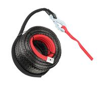 Juroupi 10mm X 30m Kit Corda Sintetica per Verricello Resistente Ai Raggi UV Resistente all'Usura Gancio di Traino Set di Cinghie per Camion Fuoristrada 18740 Lbs