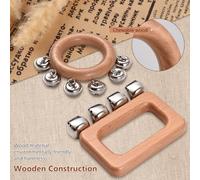 Juroupi 2 Pezzi Jingle Bells a Mano Shaker in Legno Jingle Bells Campane per Strumenti Musicali a Percussione per Natale Vacanze Matrimoni Compleanno Bomboniere Campane a Mano