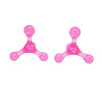 Juroupi 2 Pezzi Strumento Massaggiatore Mini Palmare 4 Sfere Relax Massaggiatore Digitopressione per Braccio Gamba Rosa