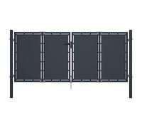 Juroupi Cancello per Giardino in Acciaio 300x125 cm Antracite,Cancello per Giardino,Cancelli ad Anta Battente,Cancello per Giardino Esterno-144525