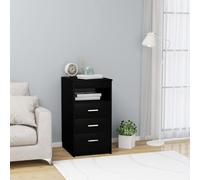Juroupi Cassettiera Nera 40x50x76 cm in Legno Multistrato,Cassettiera,Cassettiera Salvaspazio,Cassettiera Scrivania,Cassettiera Camera da Letto-801806