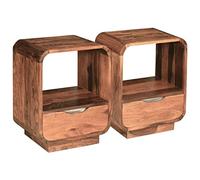 Juroupi Comodino con Cassetto in Legno Massello di Acacia 40x30x50 cm,Comodino,Comodino Camera da Letto,Comodino Moderno-243952