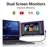 Juroupi Display Portatile da 15.4 Pollici 1920x1080p Schermo IPS FHD Extender per Laptop Rotabile per Laptop per lo Stock di Modifica dei Giochi (#1)