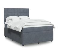 Juroupi Giroletto a Molle con Materasso Grigio Scuro 160x200 cm Velluto,Giroletto a Molle con Materasso,Letto Moderno Struttura,Letto Giroletto Telaio,Letto Struttura-3294683