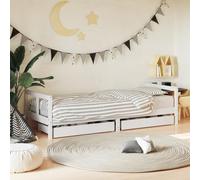 Juroupi Giroletto Bambini con Cassetti Bianco 80x200cm Massello di Pino,Mobili,Mobili per bebè e bimbi,Lettini e letti per bimbi-834406