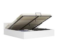 Juroupi Giroletto Contenitore Idraulico LED Bianco Similpelle 180x200cm,Giroletto,Giroletto Moderno,Struttura del Letto della Camera da Letto-285551