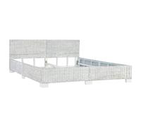 Juroupi Giroletto senza Materasso Grigio Naturale Vero Rattan 180x200cm,Giroletto,Giroletto Moderno,Struttura del Letto della Camera da Letto-283093