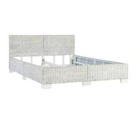 Juroupi Giroletto senza Materasso Grigio Vero Rattan 140x200 cm,Giroletto,Giroletto Moderno,Struttura del Letto della Camera da Letto-283091