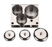 Juroupi Giuraupi 3pcs in Acciaio Inossidabile Nail Art Mini Polvere e Set Liquidi Lattine Scatola di Stoccaggio Strumenti di Manicure Compatti