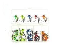 Juroupi Giurupi 25pcs Jig Teste Kit Kit Esche per la Pesca in Acqua Dolce con Imitazione Pesce Dipinto di Pesca Ganci per Bassi Crappie 0,14 Once/0,08oz (2.2g)
