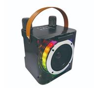 Juroupi Macchina Giuraupi con 2 Microfoni Wireless Microfono BT e Set KTV di Altoparlanti con Regali di Portatile Leggero Effetti Luce Portatile RGB per la Festa Compleanno all'aperto (Nero)