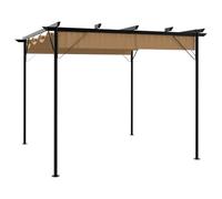 Juroupi Pergola con Tetto Retrattile Talpa 3x3m in Acciaio 180 g/m²,Prato e giardino,Vita all'aperto,Strutture da esterno,Archi, tralicci e pergole-312227