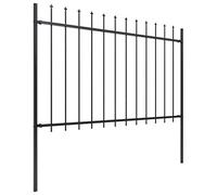 Juroupi Recinzione Giardino con Punta a Lancia in Acciaio 3,4x1,2 m Nera,Recinzione da Giardino,Recinzioni Decorative da Giardino-277621