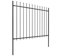 Juroupi Recinzione Giardino con Punta a Lancia in Acciaio 3,4x1,5 m Nera,Recinzione da Giardino,Recinzioni Decorative da Giardino-277630