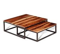 Juroupi Set Tavolini ad Incastro 2 pz in Legno Massello di Sheesham,Tavolini Salotto,Tavolini da Salotto Moderni,Tavolini da Salotto-243961