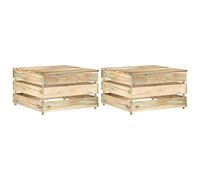 Juroupi Tavoli da Giardino su Pallet 2 pz in Pino Impregnato,Mobili,Mobili da giardino,Mobili e sedie da giardino,Unità per divano componibile da esterno-316203