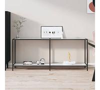Juroupi Tavolo Consolle Bianco 180x35x75,5 cm in Vetro Temperato,Tavolo Consolle,Tavolo Consolle Ingresso,Tavolo da Consolle Soggiorno Moderno-331704