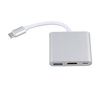 JUROUPI USB C Docking Station 3 in 1 in Lega di Alluminio 4K HD 5GBPS TRASMISSIONE 60W PD Power USB C HUB per Computer Proiettore TV