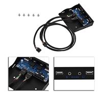 JUROUPI USB2.0 HDAUDIO Floppy Front Panel 3.5 '' 9pin a 2 Interfaccia USB2.0 con MIC