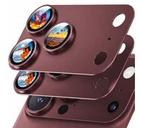Jurqqer Pellicola Protettiva Fotocamera per iPhone 18 Pro Max - Vetro Temperato 9H Ultra Sottile e Lega di Alluminio Aeronautico, Resistente ai Graffi,Pacco da 2, Borgogna