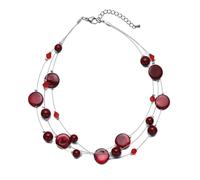 JURYLOO Collane a strati con conchiglie per le donne collane di perle impilate Collana con ciondolo in acciaio inossidabile Boho Collane per le donne, Perla, Perla