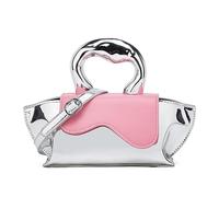 Jusavie Piccola borsa d'argento borse a tracolla cartelle Y2K borse da sera borsa per le donne borse hobo borse a tracolla borsa tote per donna 2023, Rosa, Taglia unica