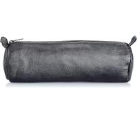 Alassio 43031 Pencil Case Real Leather Black Pencil Case Approx. 21 x 6 cm Round