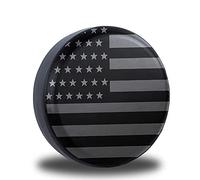 Jusen Copertura per pneumatico di scorta con bandiera americana, adatta per Jeep Wrangler Rv SUV camion rimorchi da viaggio, pneumatici impermeabili (bandiera americana grigia, 45,7 cm per pneumatici