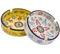 JUSIZA Posacenere in ceramica per sigarette, adatto per casa, patio, ufficio, interno, esterno, fresco posacenere per fumatori - carino posacenere per patio esterno - portacenere decorativo