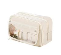JUSKAQZYI astuccio scuola Astuccio portapenne di grande capacità, 9 scomparti, organizer for penne, semplice da riporre, cancelleria estetica for scuola, ufficio, articoli essenziali grande(Beige)