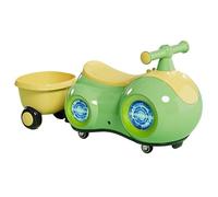 JUSKAQZYI Auto Wiggle for ragazzi e ragazze che viaggia su auto a spinta | Con piccolo rimorchio con musica leggera antiribaltamento bicicletta